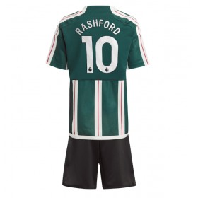 Baby Fußballbekleidung Manchester United Marcus Rashford #10 Auswärtstrikot 2023-24 Kurzarm (+ kurze hosen)